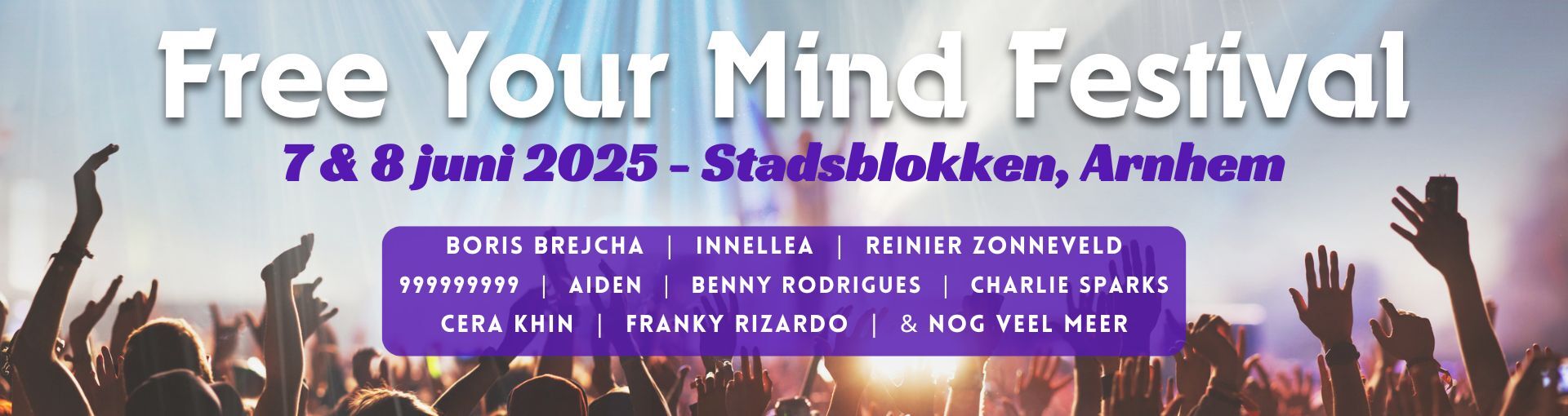 1920 x 510 Free your mind festival line-up 2025